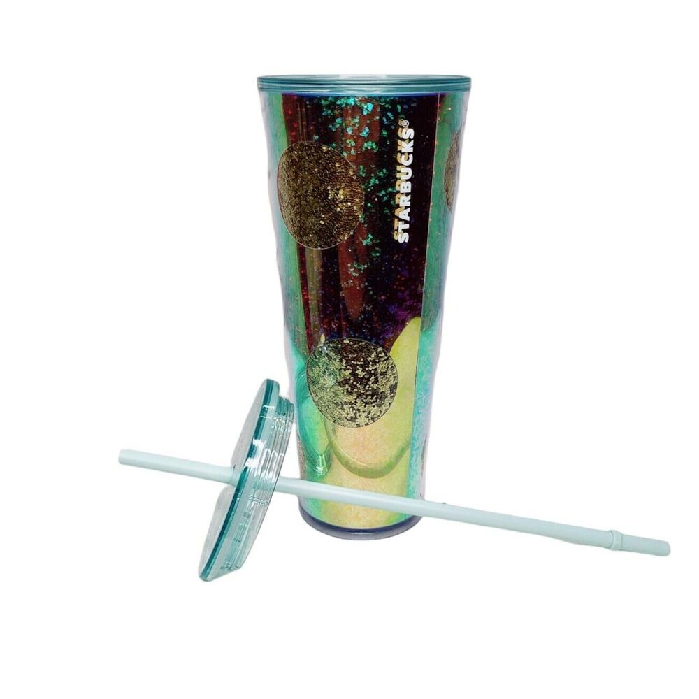 Starbucks Christmas‎ Holiday Gold Glitter Polka Dot Circles 24oz Venti Tumbler
